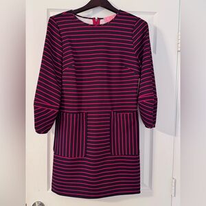 Nation LTD Navy and Pink Striped Long Sleeve Dress